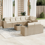 vidaXL Set Divano da Giardino 9 pz con Cuscini Beige in Polyrattan