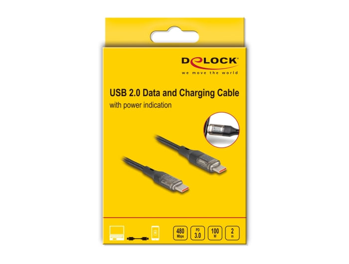 Delock-USB-2.0-Daten--und-Schnellladekabel-Type-C-Stecker-zu-PD-3.0-100-W-mit--85409-