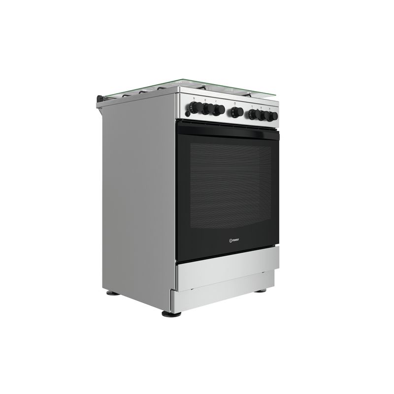 Indesit-IS67G4PHX-E-1-Cucina-Elettrico-Gas-Nero-Acciaio-inox-A