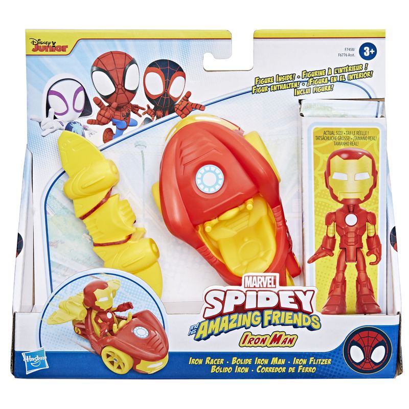 Marvel-Spidey-e-I-Suoi-Fantastici-Amici-set-Iron-Racer-action-figure-veicolo-e-accessorio