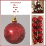 Confezione 20 Palle di natale palline sfere per albero rosse decorazioni natalizie addobbi vintage  creazioni centrotavola regali