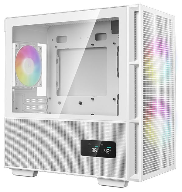 DeepCool-CH360-Digital-Gaming-Case-White-Mid-Tower-with-Tempered-Glass-Side-Window-Panel-Advanced-Cooling-USB-3.0-USB-C-