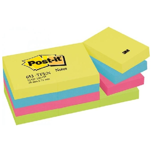 3M-Post-It-653TFEN-pouch-autoadesiva-Quadrato-Multicolore-100-fogli-Autoadesivo