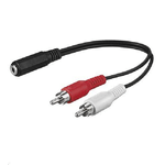 Microconnect AUDALH02 cavo audio 0,2 m 2 x RCA 3.5mm Rosso