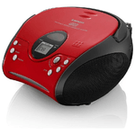 Lenco SCD-24 Digitale FM Nero, Rosso Riproduzione MP3