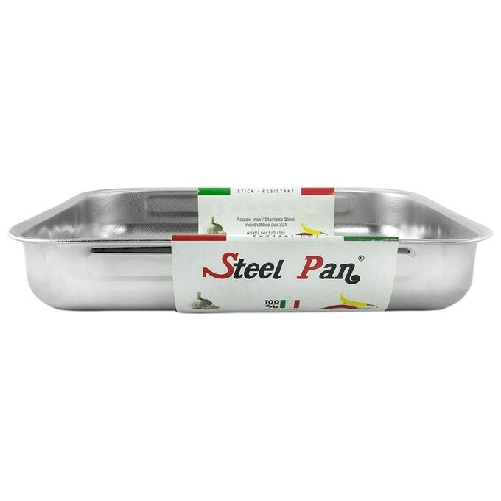 Steel-Pan-Steelpan-101801-teglia-da-forno-Rettangolare-Stainless-steel