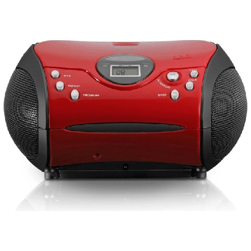 Lenco-SCD-24-Digitale-FM-Nero-Rosso-Riproduzione-MP3