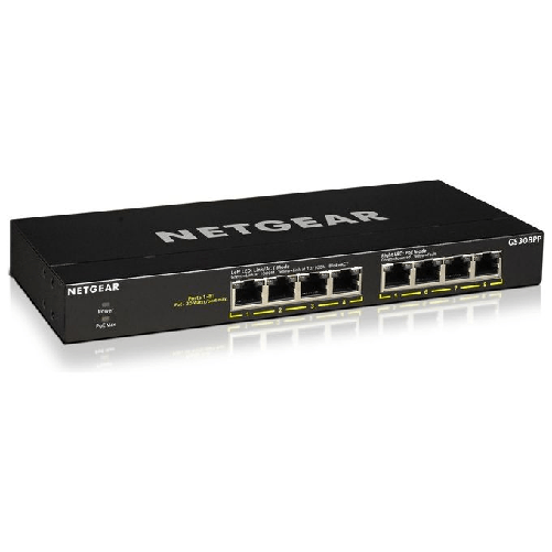 NETGEAR-GS308PP-Non-gestito-Gigabit-Ethernet--10-100-1000--Supporto-Power-over-Ethernet--PoE--Nero