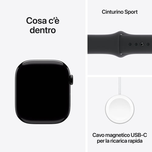 Apple-Watch-Series-10-Serie-10-GPS-46mm-Cassa-in-Alluminio-color-Jet-Black-con-Nero-Sport-Band---S-M