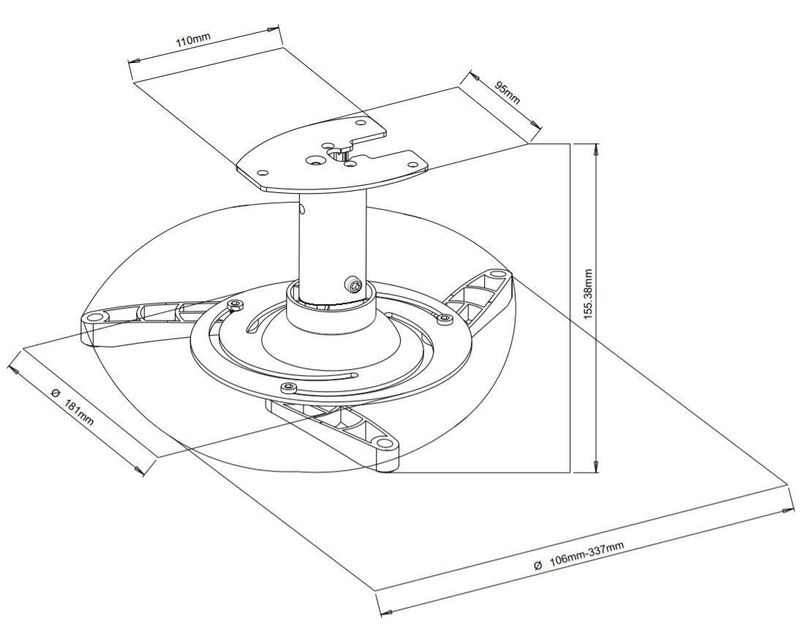 Vivolink-VLMC101-H-supporto-per-proiettore-Soffitto-Bianco--Projector-ceiling-mount---.---Warranty-144M-