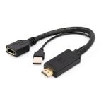 Cablexpert Gembird A-HDMIM-DPF-01 cavo e adattatore video 0,1 m HDMI tipo A (Standard) DisplayPort + USB Type-A Nero