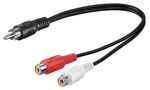 Wentronic-Goobay-Cinch-Adapterkabel-Schwarz-0.2-m---Cinch-Stecker->-2x-Cinch-Buchse--Audio-links-rechts---50005-