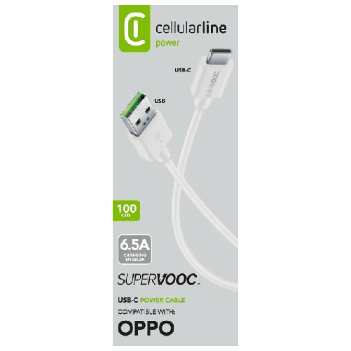 Cellularline-USBDATASVUSBCW-cavo-USB-USB-2.0-1-m-USB-A-USB-C-Bianco