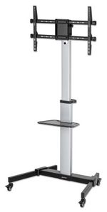 Manhattan-462327-Supporto-TV-a-parete-218-m-86-Nero-Argento--TV-MONITOR-TROLLEY-STAND----37-86IN-VESA-TO-600X400MM-50KG-