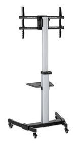 Manhattan-462327-Supporto-TV-a-parete-218-m-86-Nero-Argento--TV-MONITOR-TROLLEY-STAND----37-86IN-VESA-TO-600X400MM-50KG-