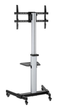 Manhattan-462327-Supporto-TV-a-parete-218-m-86-Nero-Argento--TV-MONITOR-TROLLEY-STAND----37-86IN-VESA-TO-600X400MM-50KG-