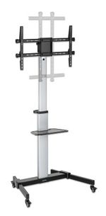 Manhattan-462327-Supporto-TV-a-parete-218-m-86-Nero-Argento--TV-MONITOR-TROLLEY-STAND----37-86IN-VESA-TO-600X400MM-50KG-