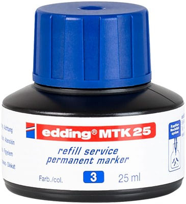 Edding-MTK-25-ricarica-per-evidenziatori-Blu-25-ml-1-pz--edding-MTK-25-Bottled-Refill-Ink-for-Permanent-Markers-25ml-Blu