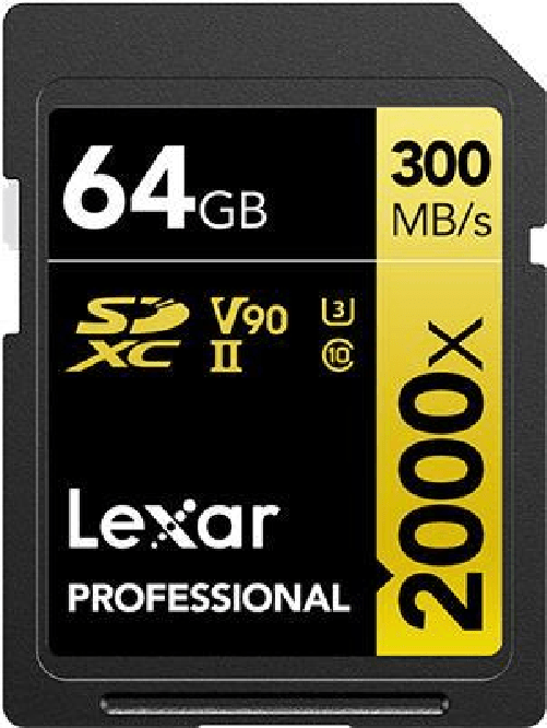 Lexar-Professional-2000x-64-GB-SDHC-UHS-II-Classe-10--64GB-Lexar-Professional-2000x-SDHC-UHS-II-Card-