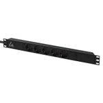 Lanview-LVR-3MSCH-LIC-SCH5-non-classificato--19--rack-mount-power-strip---1U-10A-with-5-x-Schuko-type---F-socket.---Warr