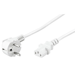 Microconnect 3m IEC 320 Bianco Accoppiatore C13 (Power Cord 3m White IEC320 - Angled Connector Schuko 16A - H05VV-F3G 1m