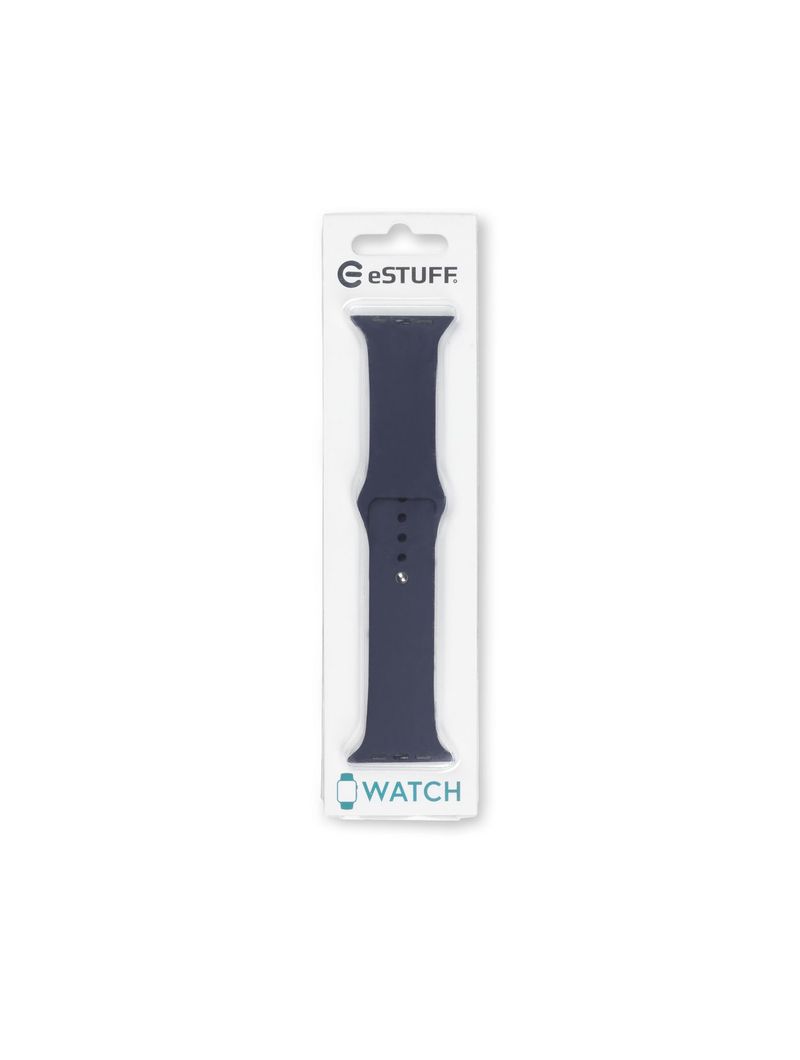 eSTUFF-ES660143-accessorio-indossabile-intelligente-Band-Blu-Silicone--Apple-Watch-Silicone-Strap---Color-Midnight-Blue.