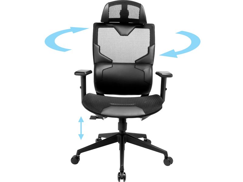 Sandberg-640-95-sedia-per-videogioco-Sedia-per-gaming-universale-Seduta-in-rete-Nero--ErgoFusion-Gaming-Chair---Warranty