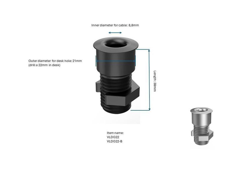 Vivolink-VLDG22-accessori-treppiedi--Solution-for-cables-through---desk-35mm---Warranty-36M-