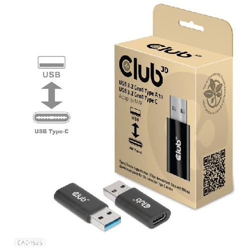 CLUB3D-CAC-1525-adattatore-per-inversione-del-genere-dei-cavi-USB-A-USB-TYPE-C-Nero