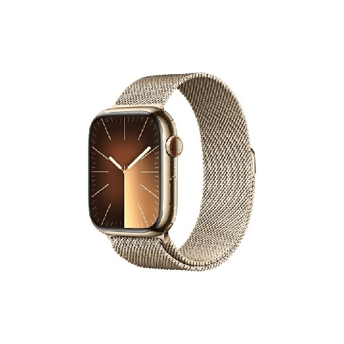 Apple-Watch-Series-9-GPS---Cellular-Cassa-45mm-in-Acciaio-inossidabile-Oro-con-Cinturino-Loop-Milanese