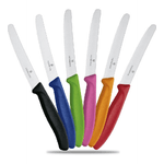 Victorinox serie 1, set 6 coltello tavola colorato, dentato punta tonda qualità extra