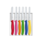 Victorinox serie2 set 6 coltello tavola colorato, dentato punta tonda qualità extra