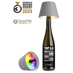 Sompex Top 2.0, lampada per bottiglie ricaricabile grigio