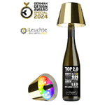Sompex Top 2.0, lampada per bottiglie ricaricabile oro