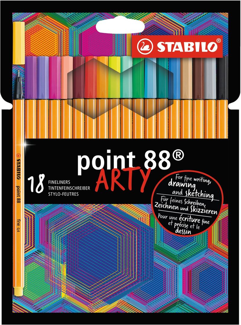 STABILO-point-88-ARTY-penna-tecnica-Fine-Multicolore-18-pz