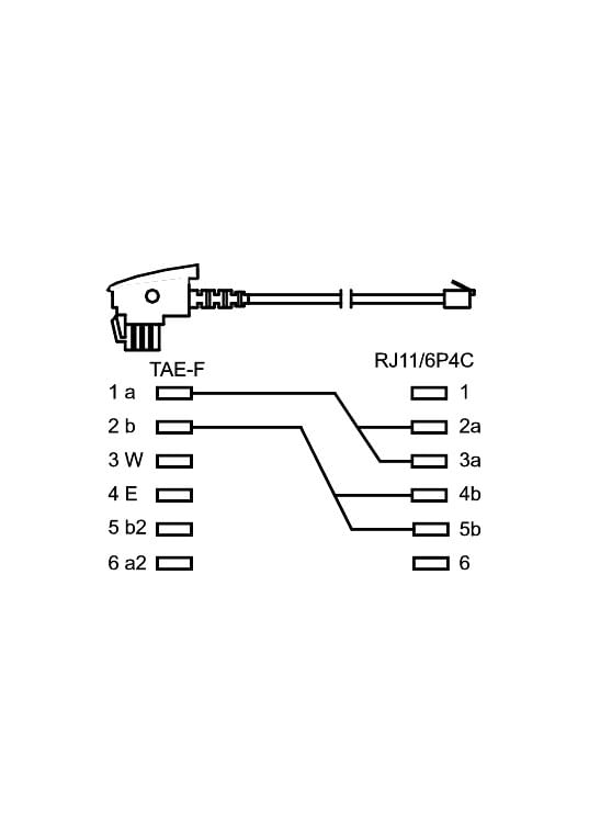 Wentronic-Goobay-TAE-F-Anschlusskabel--Universal-Pin-Out--Schwarz-3-m---TAE-F-Stecker-auf-RJ11-RJ14-Stecker--6P4C---68