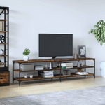 vidaXL Mobile TV Rovere Fumo 200x30x50 cm Legno ingegnerizzato e Metallo