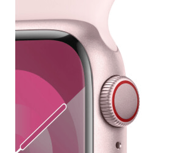 Apple-Watch-Series-9-GPS---Cellular-Cassa-41mm-in-Alluminio-Rosa-con-Cinturino-Sport-Rosa-Confetto---S-M