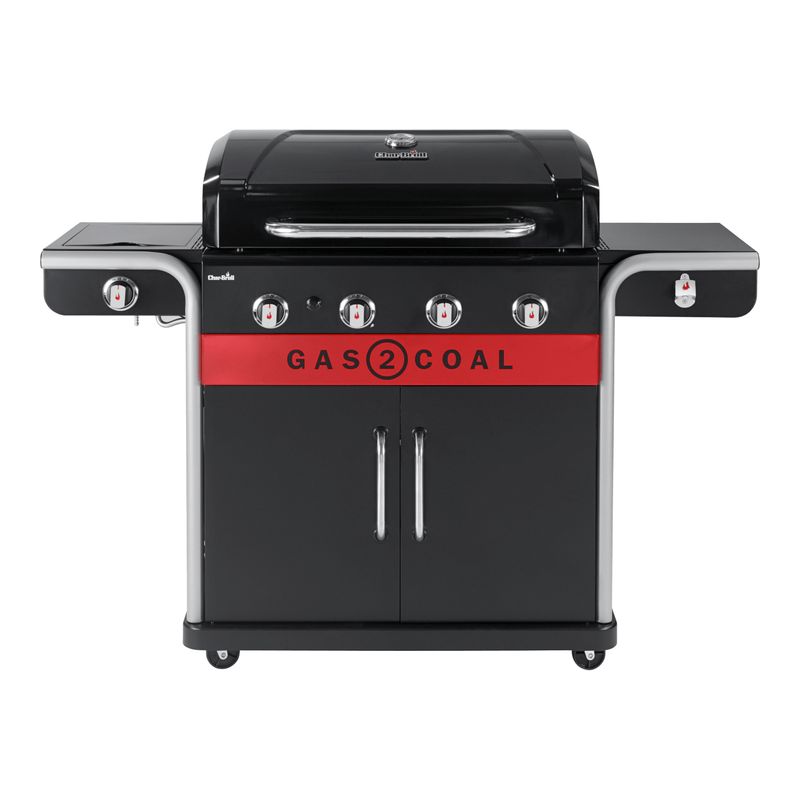 Char-Broil-Gas2Coal-2.0-4B-Grill-Carrello-Carbone---gas-naturale-Nero-Acciaio-inossidabile-Rosso