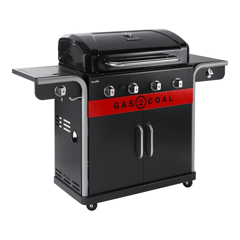 Char-Broil-Gas2Coal-2.0-4B-Grill-Carrello-Carbone---gas-naturale-Nero-Acciaio-inossidabile-Rosso