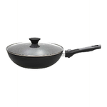 Tognana Space saving wok cm 28 con coperchio, alluminio adatto ad induzione