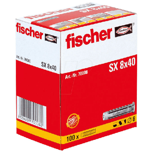 Fischer-70008-ancoraggio-a-vite-e-tassello-100-pz-Tassello-a-muro-40-mm