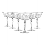 Rcr Melodia, set 6 calici champagne 26 cl, in fine cristallo