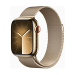 Apple Watch Series 9 GPS + Cellular Cassa 41mm in Acciaio inossidabile Oro con Cinturino Loop Milanese