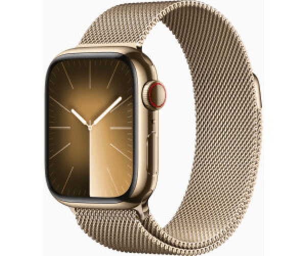 Apple-Watch-Series-9-GPS---Cellular-Cassa-41mm-in-Acciaio-inossidabile-Oro-con-Cinturino-Loop-Milanese