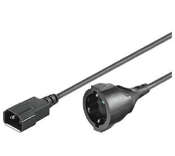 Microconnect-PE130100-cavo-di-alimentazione-Nero-1-m-Accoppiatore-C14--Power-Cord-C14--Schuko-M-F---1m.-3Gx1MM2-10-16A-2