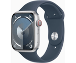 Apple-Watch-Series-9-GPS---Cellular-Cassa-45mm-in-Alluminio-Argento-con-Cinturino-Sport-Blu-Tempesta---S-M