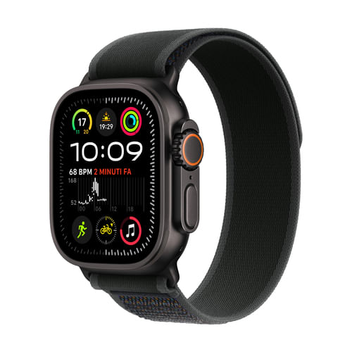 Apple-Watch-Ultra-2-GPS---Cellular-49mm-Cassa-Titanio-Nero-con-Nero-Trail-Loop---M-L