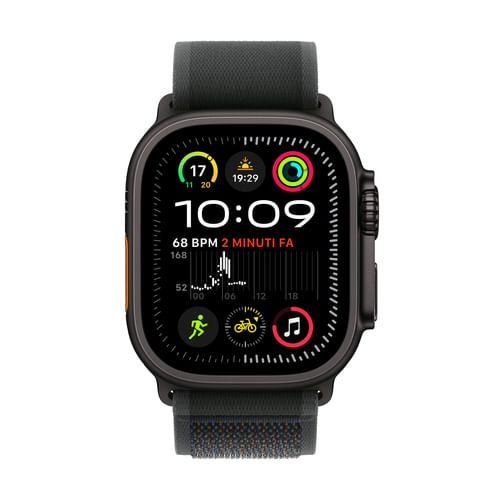 Apple-Watch-Ultra-2-GPS---Cellular-49mm-Cassa-Titanio-Nero-con-Nero-Trail-Loop---M-L