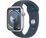 Apple-Watch-Series-9-GPS---Cellular-Cassa-45mm-in-Alluminio-Argento-con-Cinturino-Sport-Blu-Tempesta---M-L